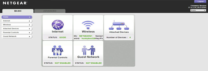 netgear router admin page
