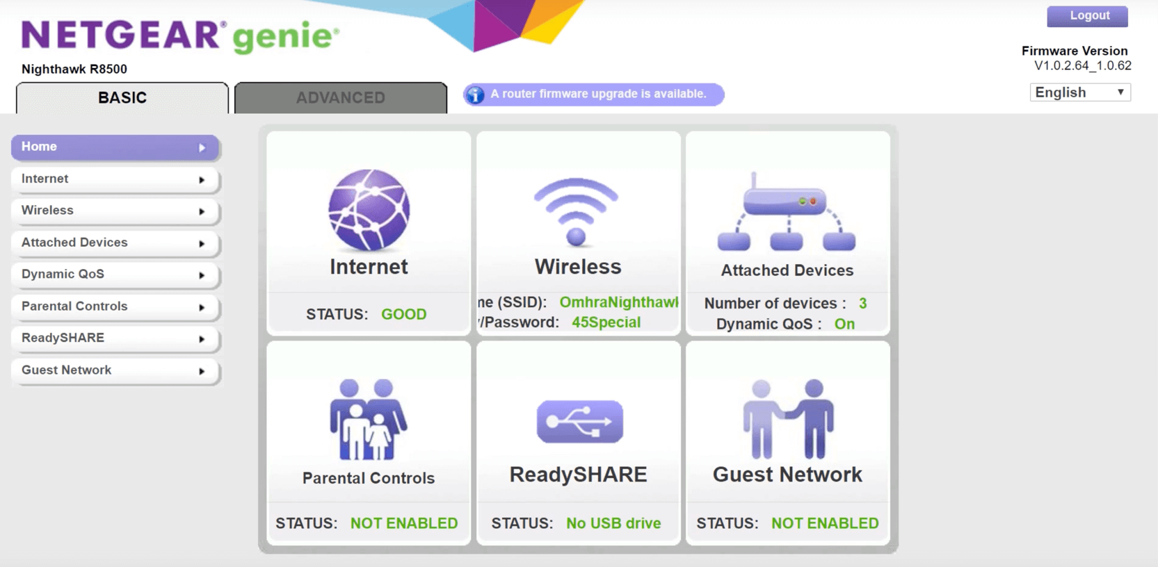 WiFi router login